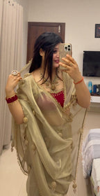 Gold Satin Saree