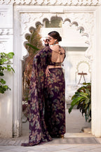 FLORAL LUREX BRASSO SAREE👗