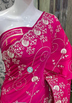 Super Soft Golden Cherod silk Fabric Sarees