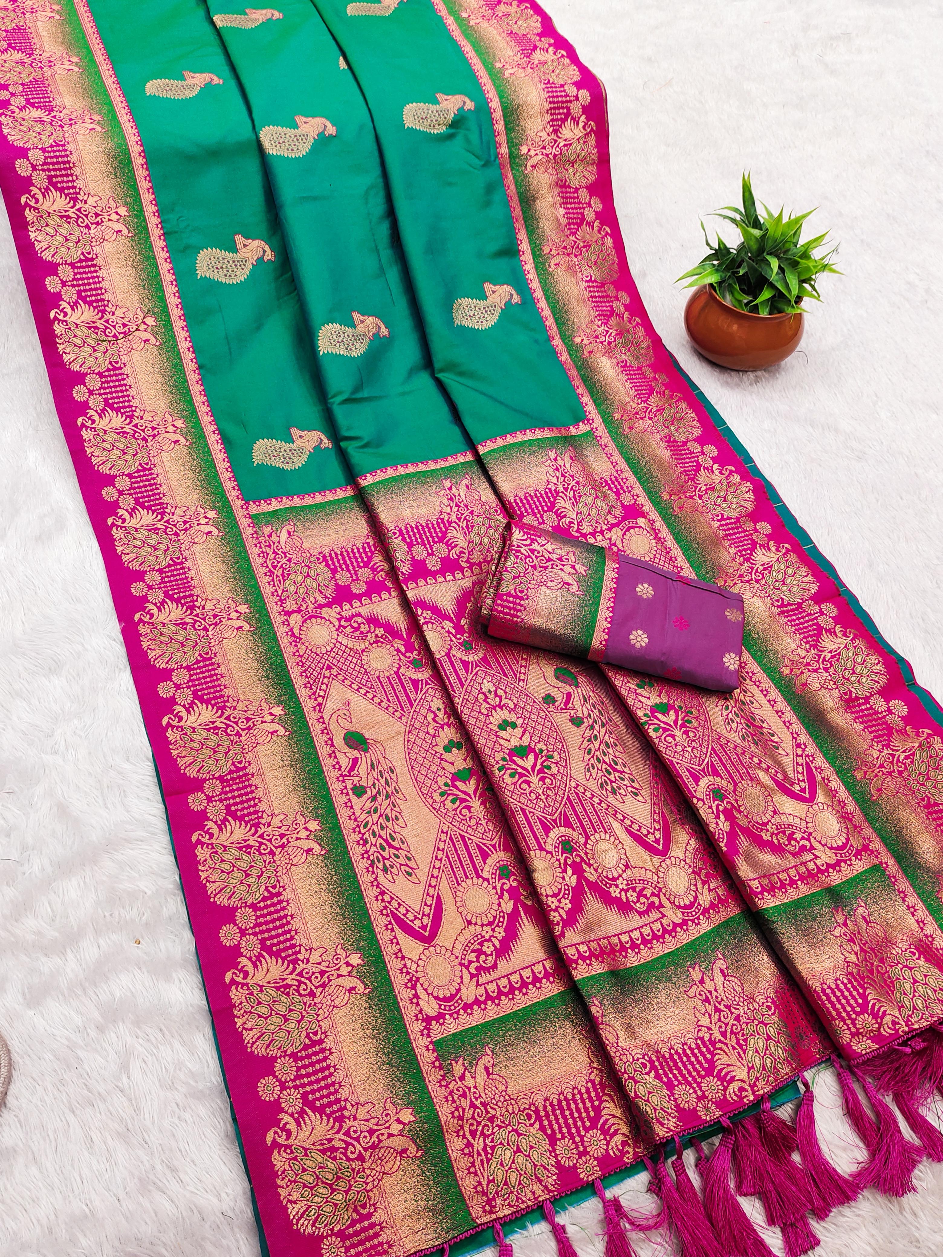 Soft Paithani silk Elegant zari weaving Saree