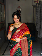 Kanjivaram Bandhani Dani Saree