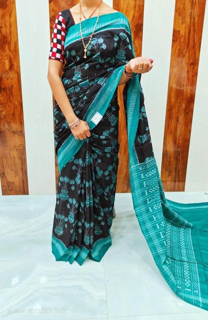 Plain Digital Print Saree