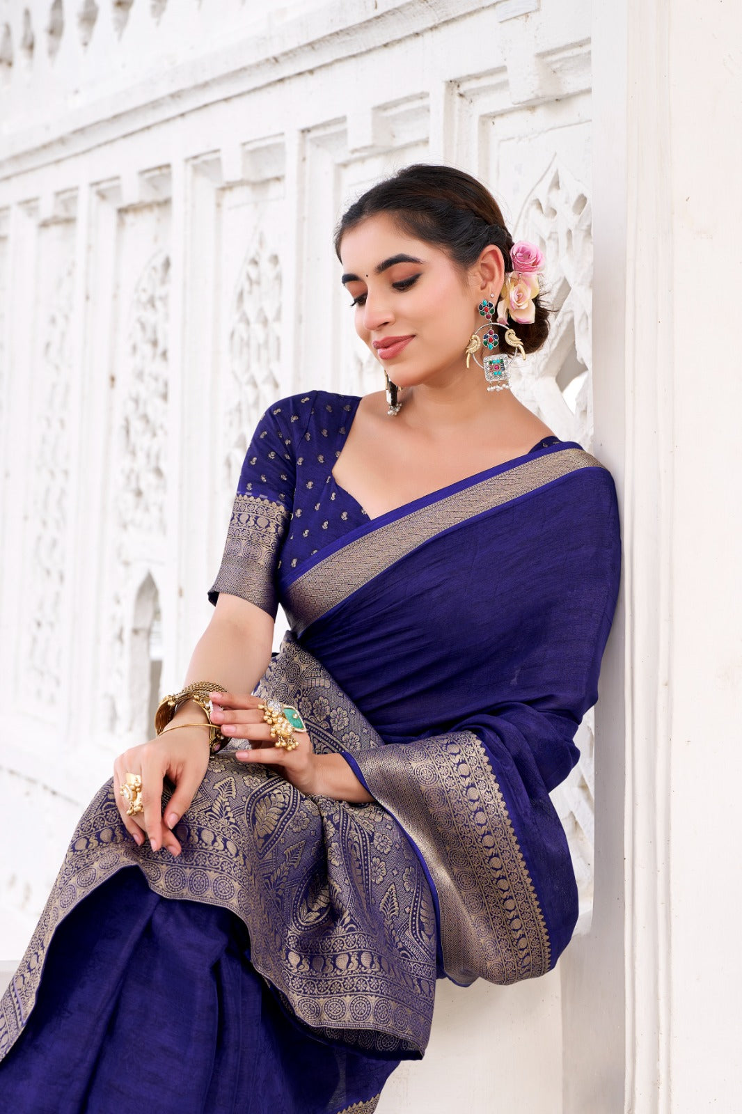 ZARI WEAVING CHINON SAREE
