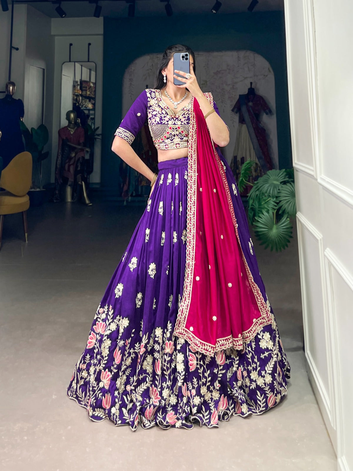 Keshvi Vichitra Silk Lahenga Choli