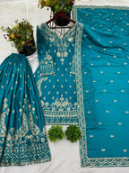 Party Wear Look Top-Plazzo And Dupatta