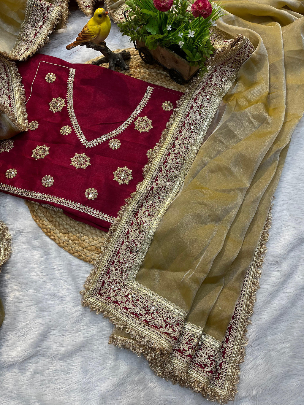 TRADING KAJAL  MOCHA SILK SAREE