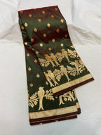 Soft Banarasi Silk Saree Couple Parrot Desgin