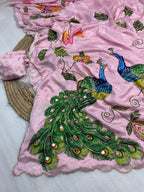 Handwork Elegance & Digital Print Saree