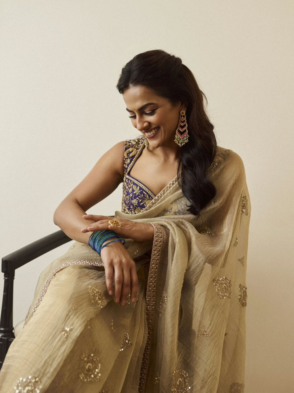 Soft Crunchy Silk Gold Wedding Saree