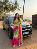 Wedding Fendy Sartin 2D Color Embroidery Saree