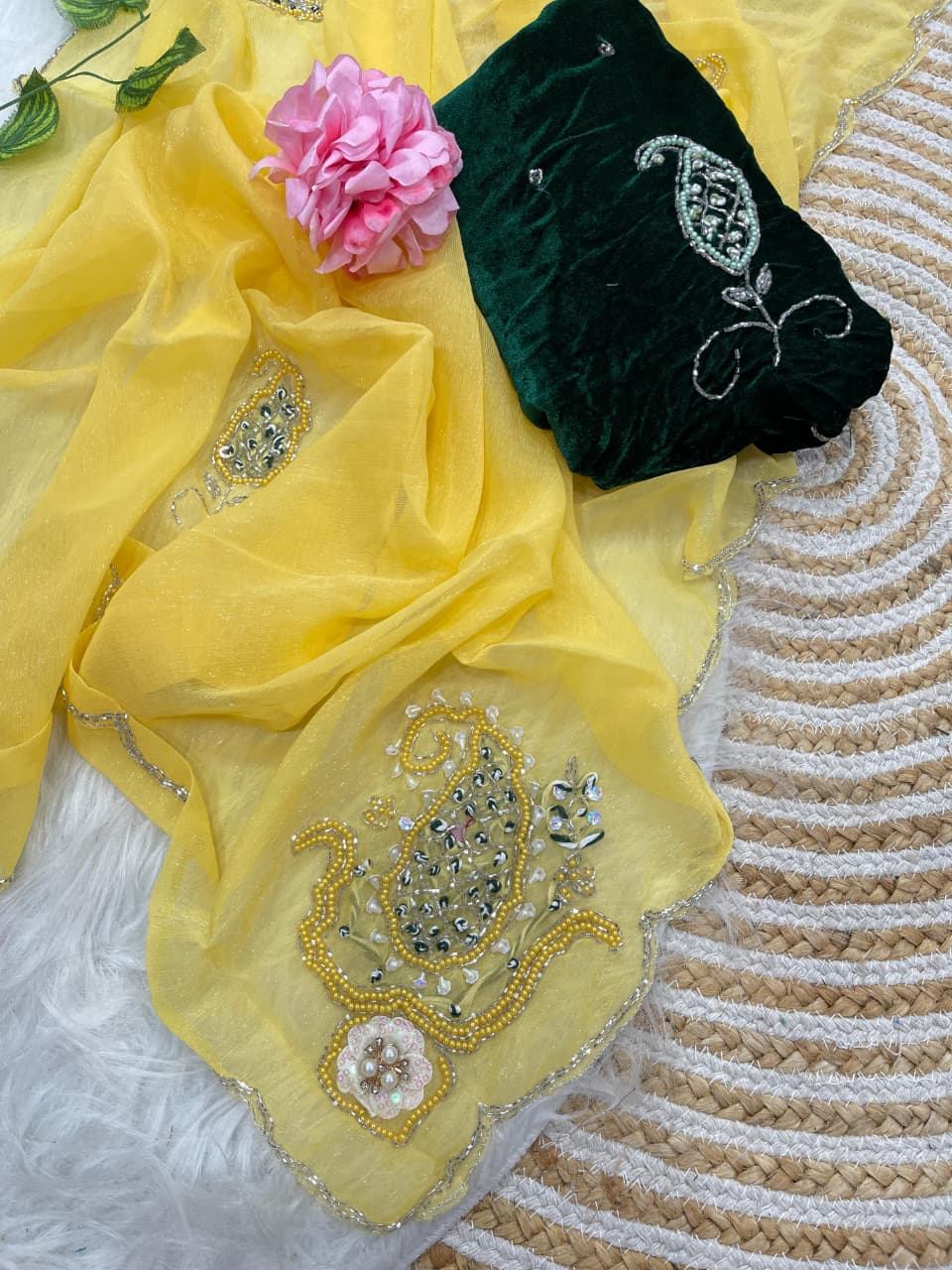 Pure soft nd elegant Shimmer silk saree