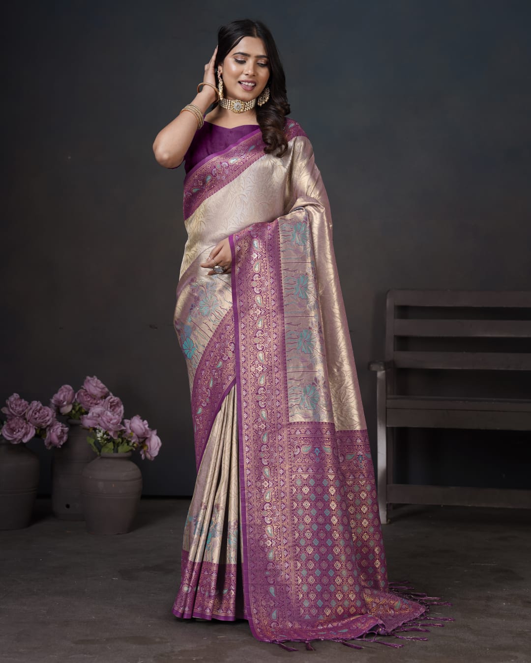 Tissue Silk Zari Weaving Saree