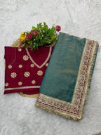TRADING KAJAL  MOCHA SILK SAREE