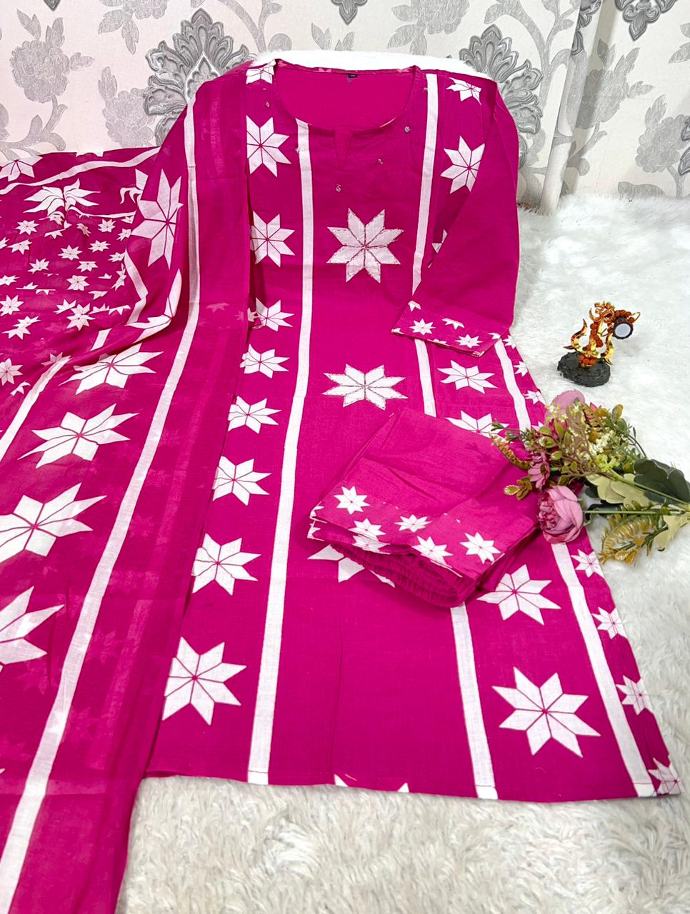 Kurti With Pent with Dupatta Set