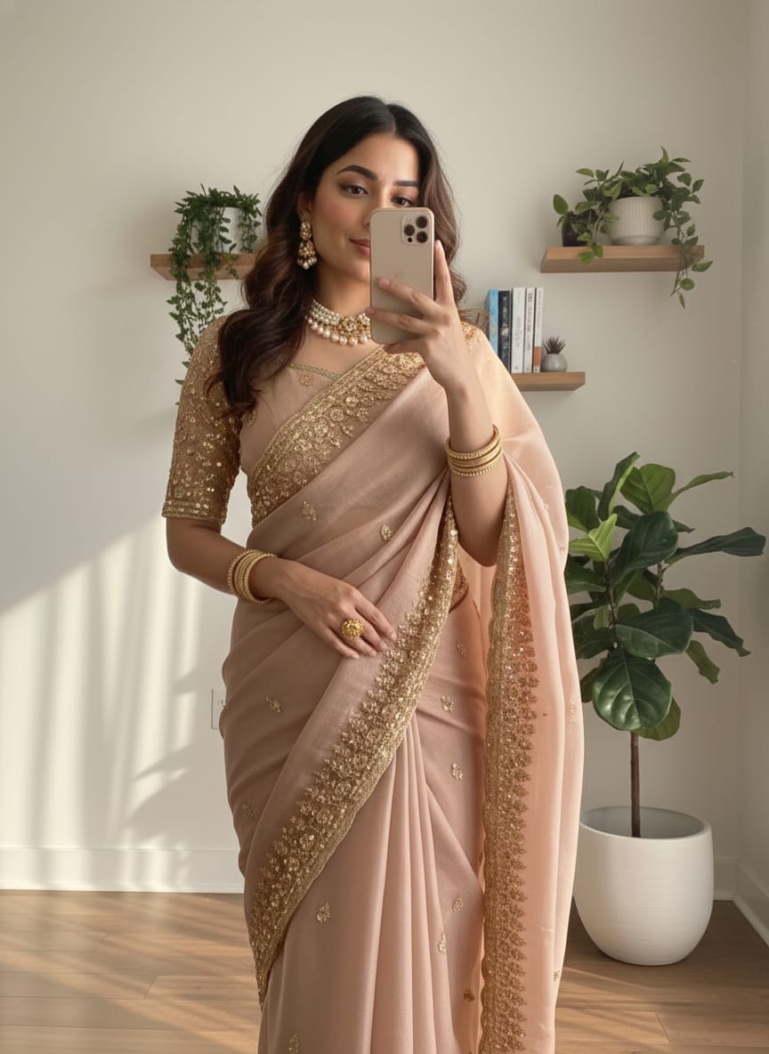 Very soft elegant nd rich look fendy sartin saree