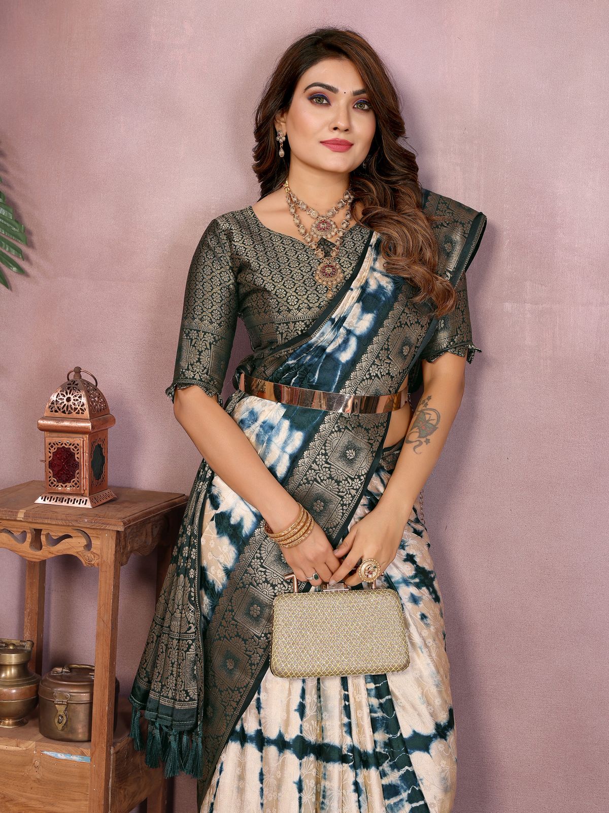 Pure Sibory With Soft Satin Silk Saree