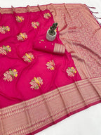 Pure Naylon kadi Creap Georgette Saree