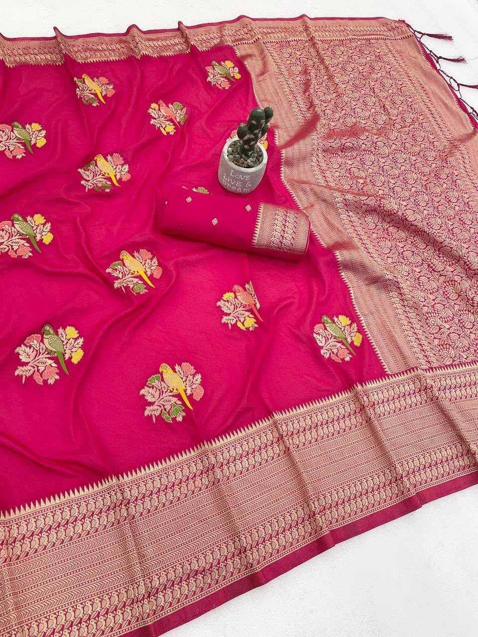 Pure Naylon kadi Creap Georgette Saree