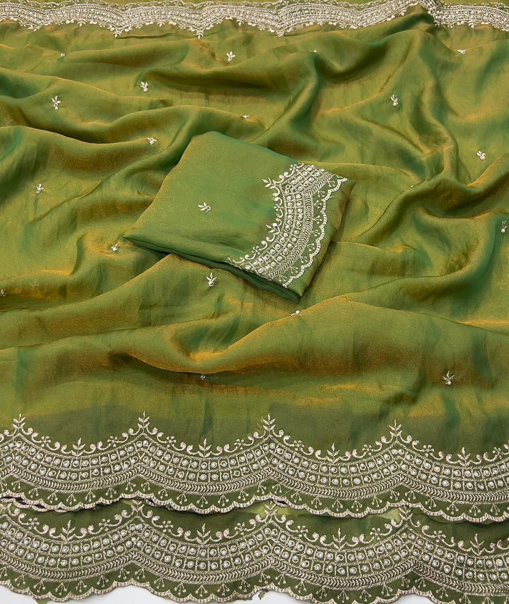 Multi Emrodairy Work Saree