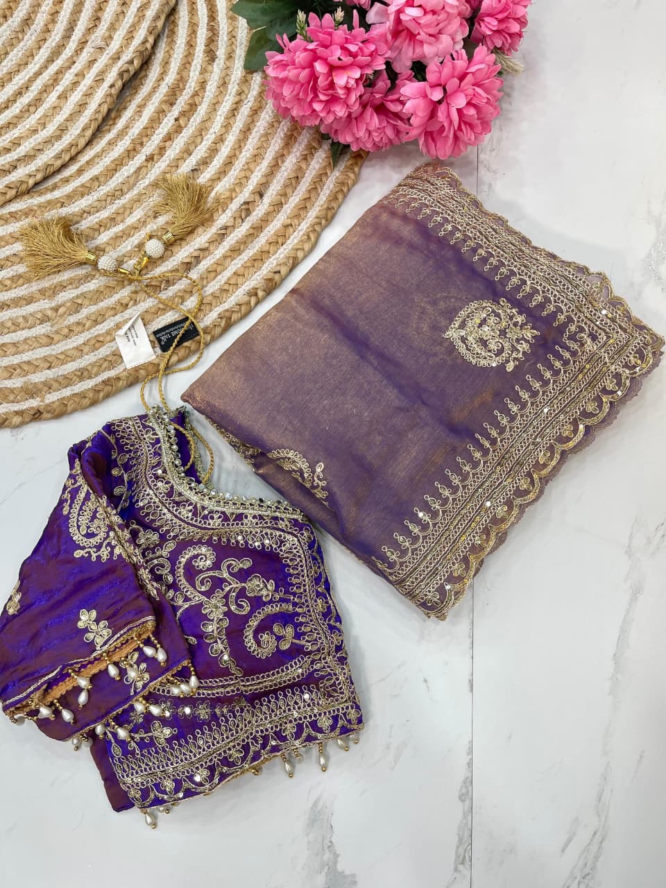 Embroidery Work Trending Saree