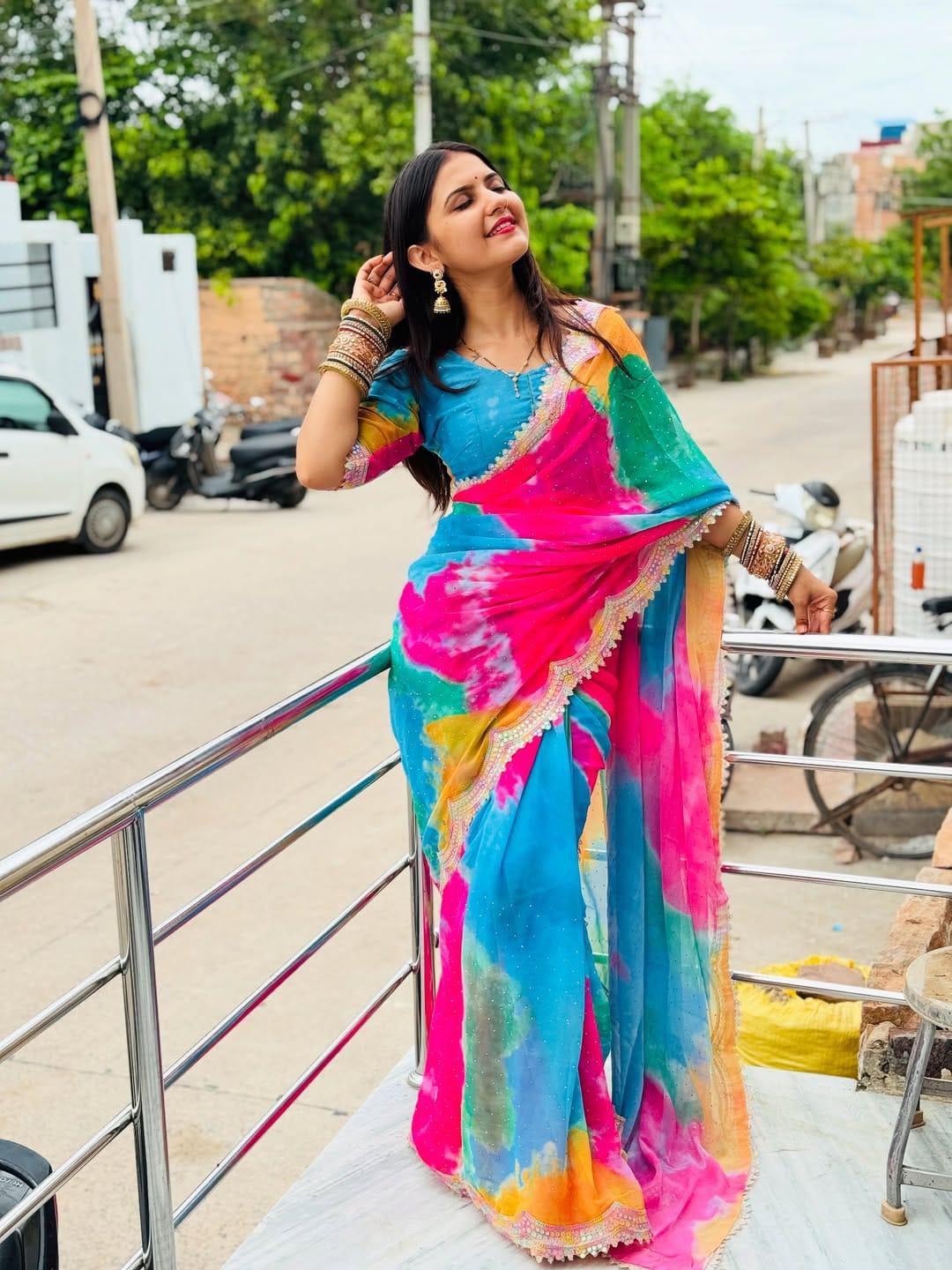 HEAVY SOFT SHIBORI PEINT SAREE