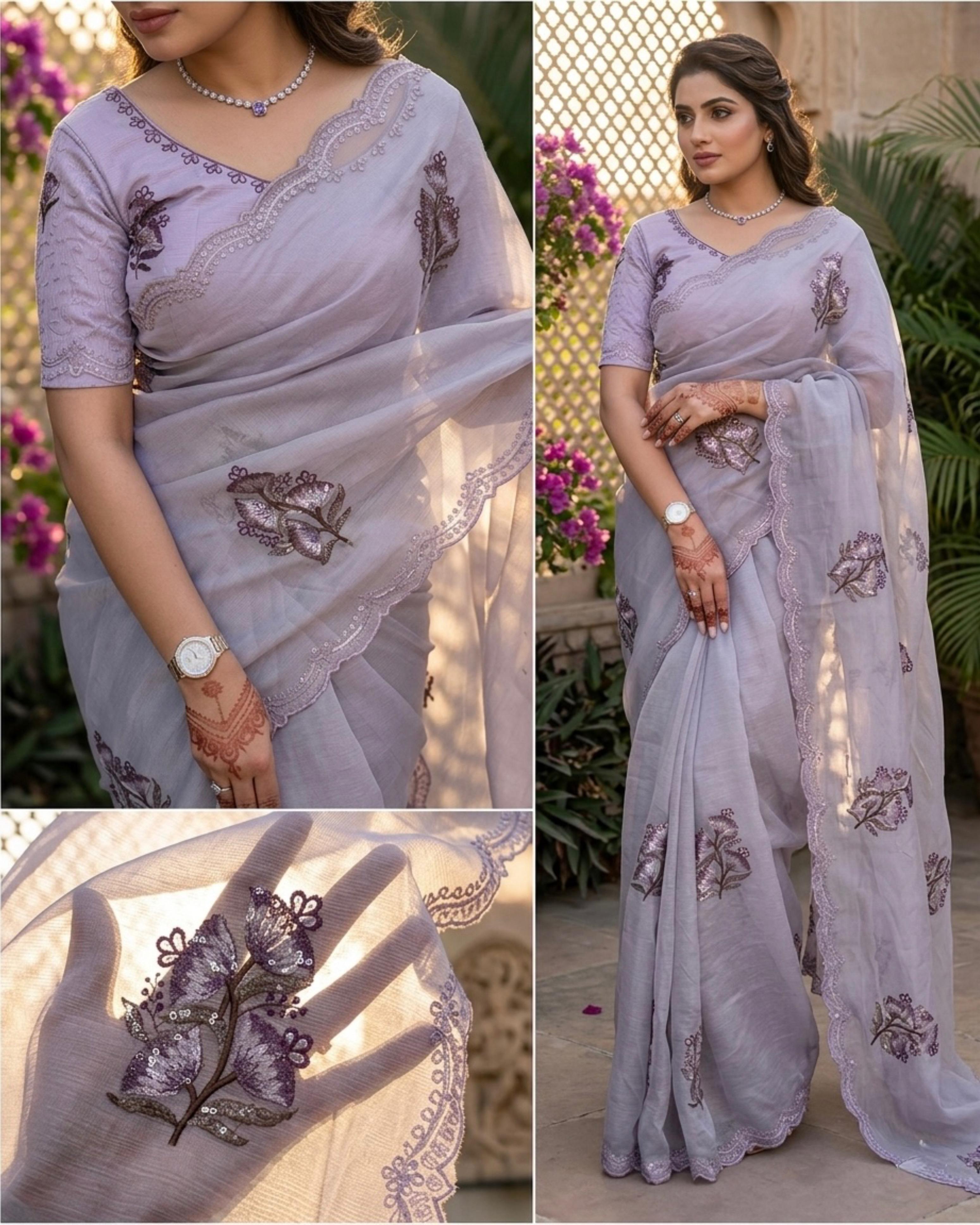 Tulsi Jute Organza Saree