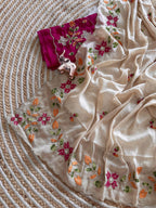 Saffron Shining Georgett Fabric Saree