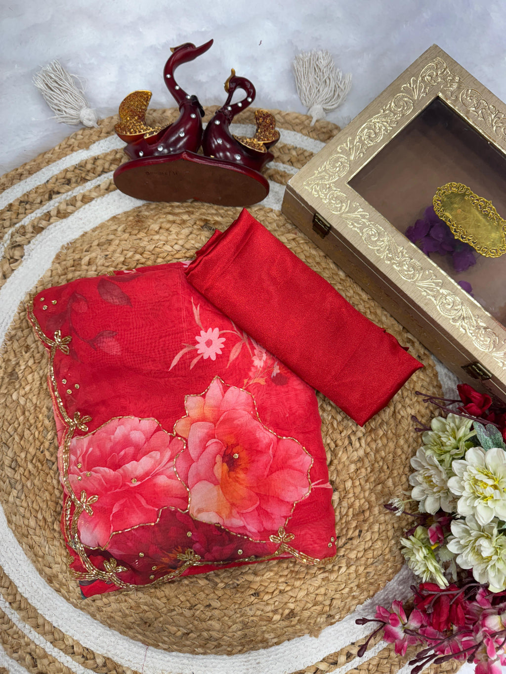 FLORAL HAND PRINTED SAREE