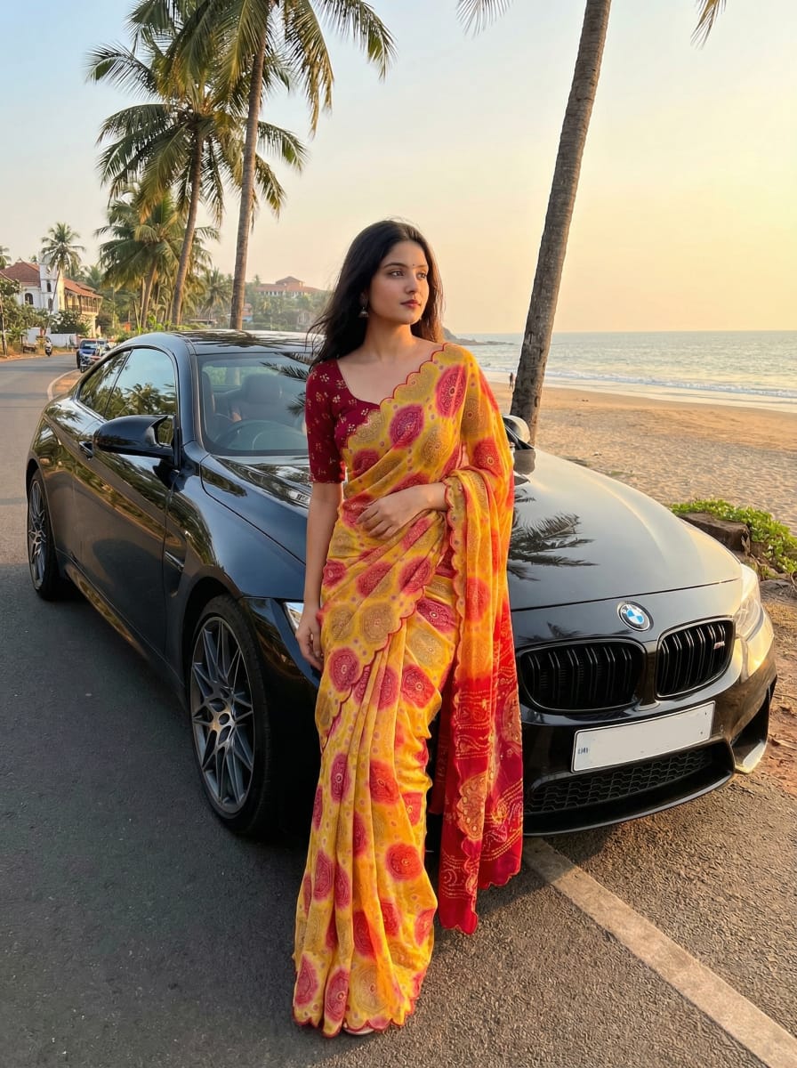 PURE TABBY SILK DIGITAL PRINT SAREE