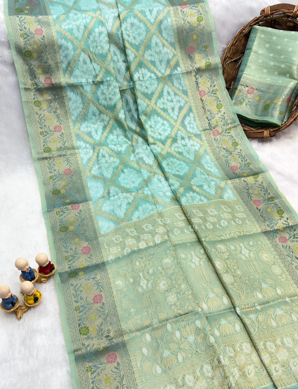 BANDHANI ORGANZA PATOLA SAREES