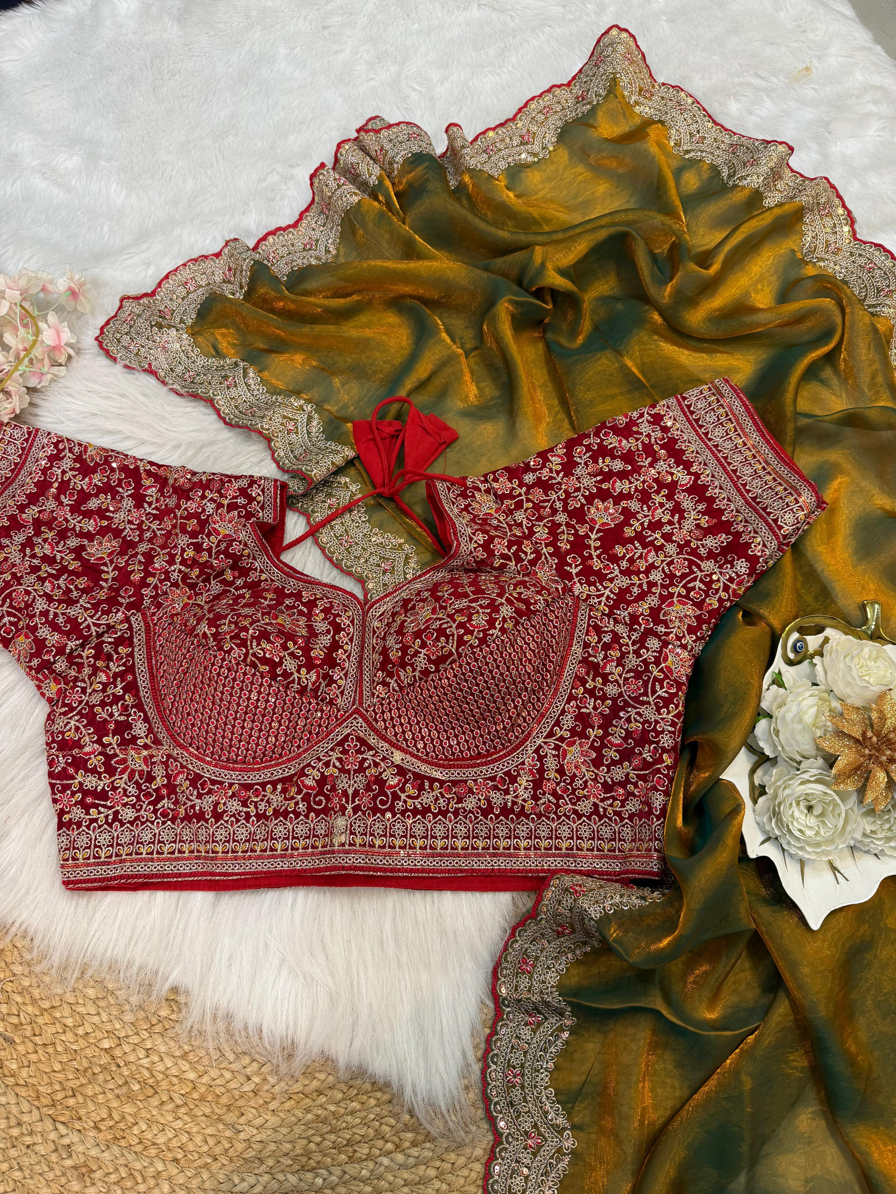 Premium space Silk Sabyasachi Inspired Saree