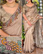 Kalamkari theme Digital print in saree