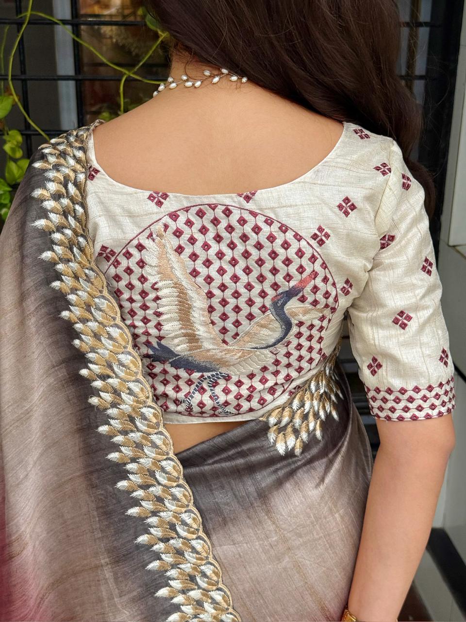 TISSUE SAREE MULTI COLOR