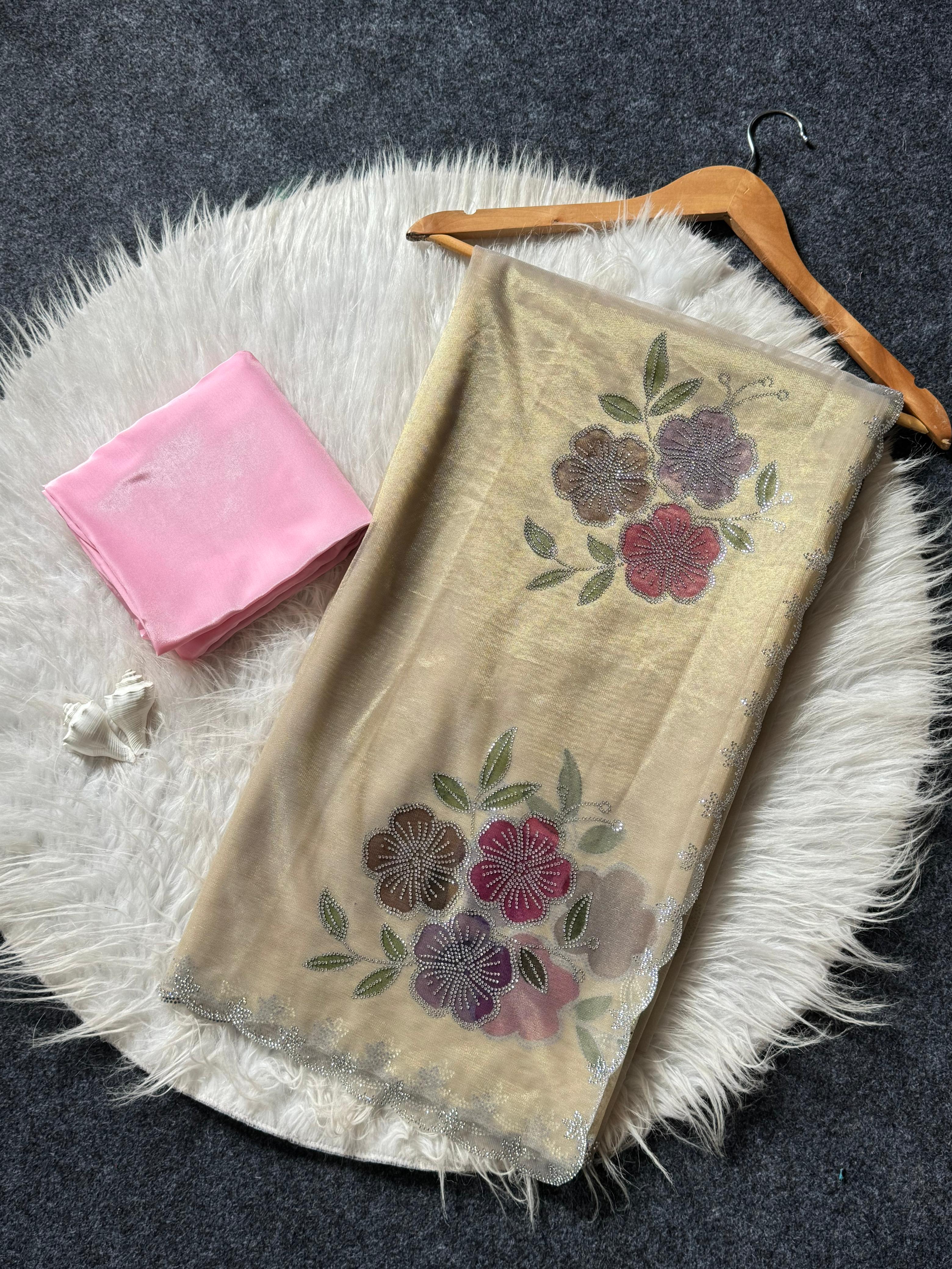 TWO TONE TISSUE SILK SAREE