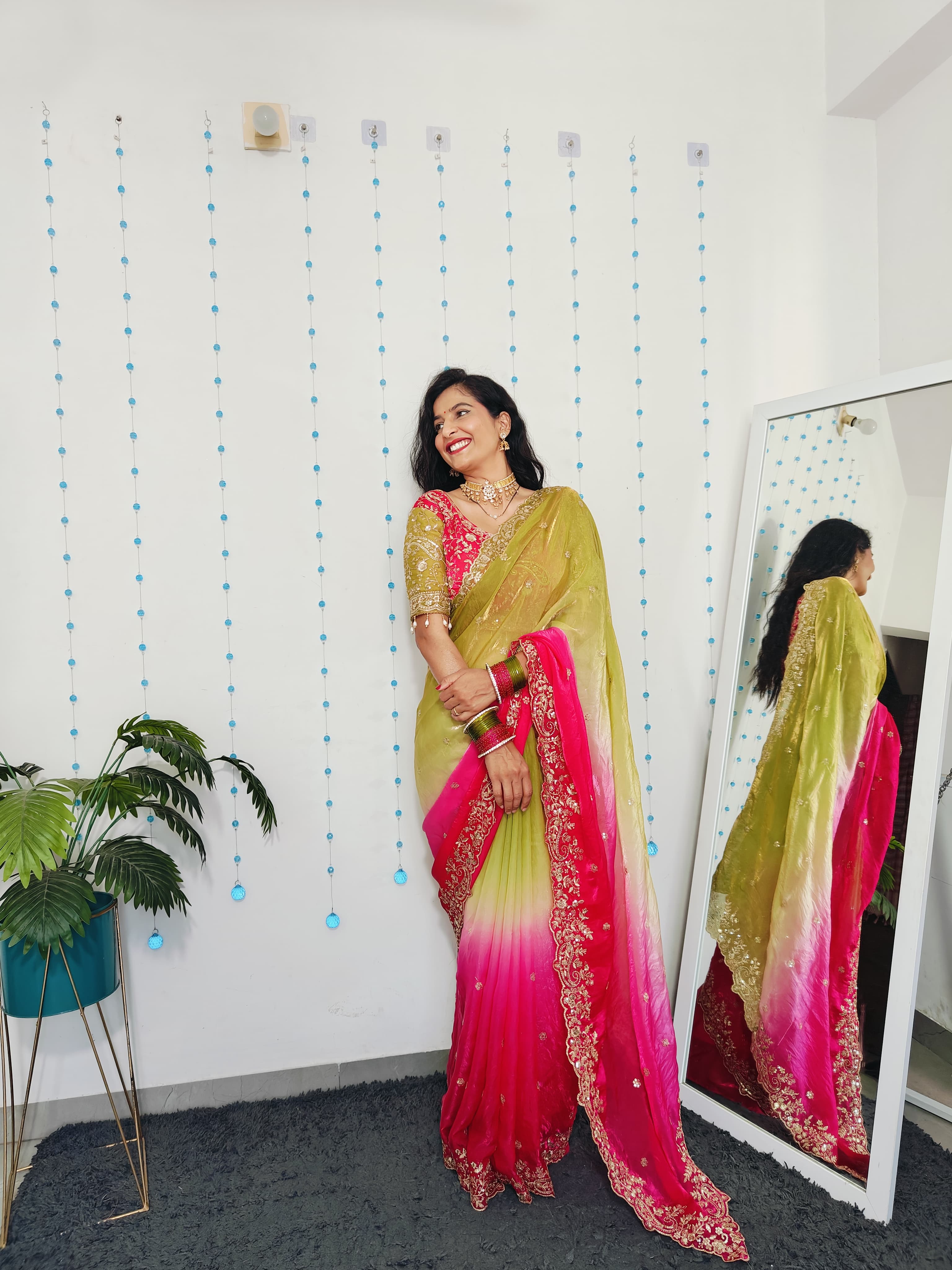 Wedding Fendy Sartin 2D Color Embroidery Saree