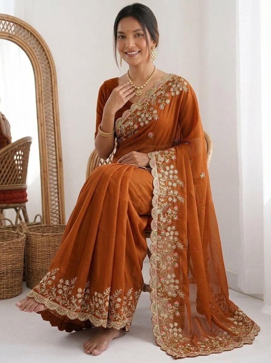 Maharani Black Rangoli Silk saree