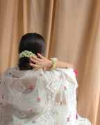 Pure soft Off-white silk organza saree