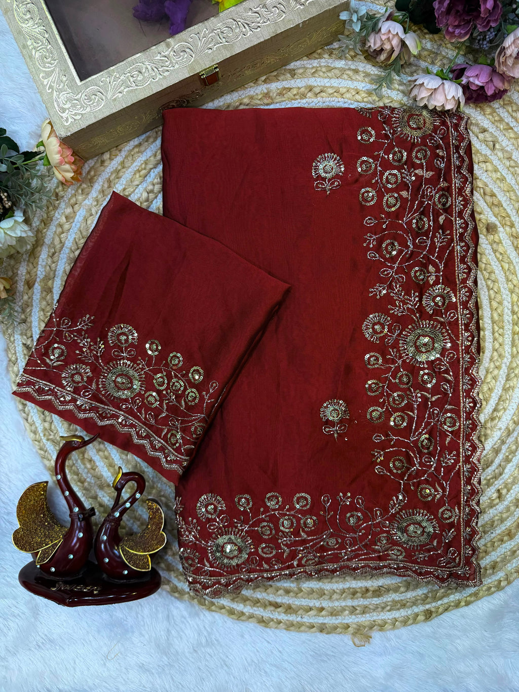 Soft Rangoli Silk Sequence Saree