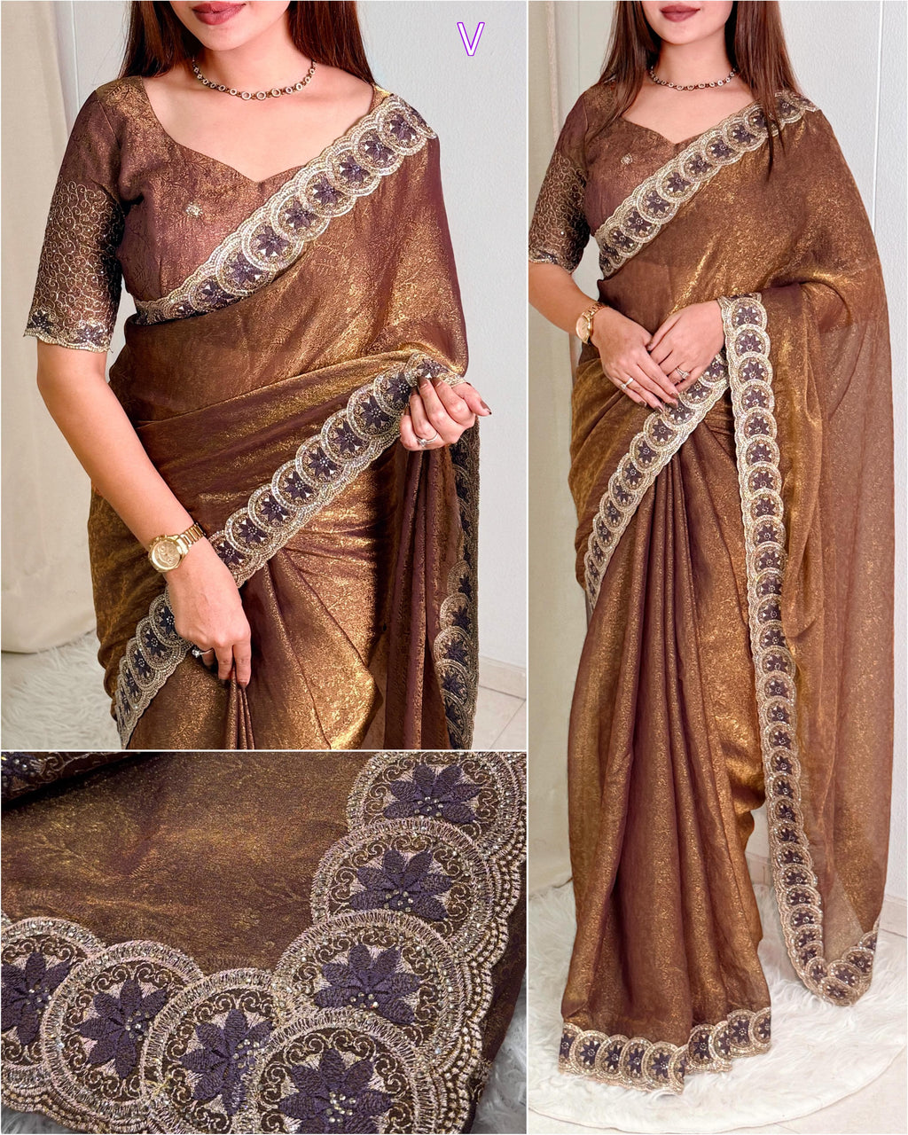 Star Fish Fendy Jacquard Saree