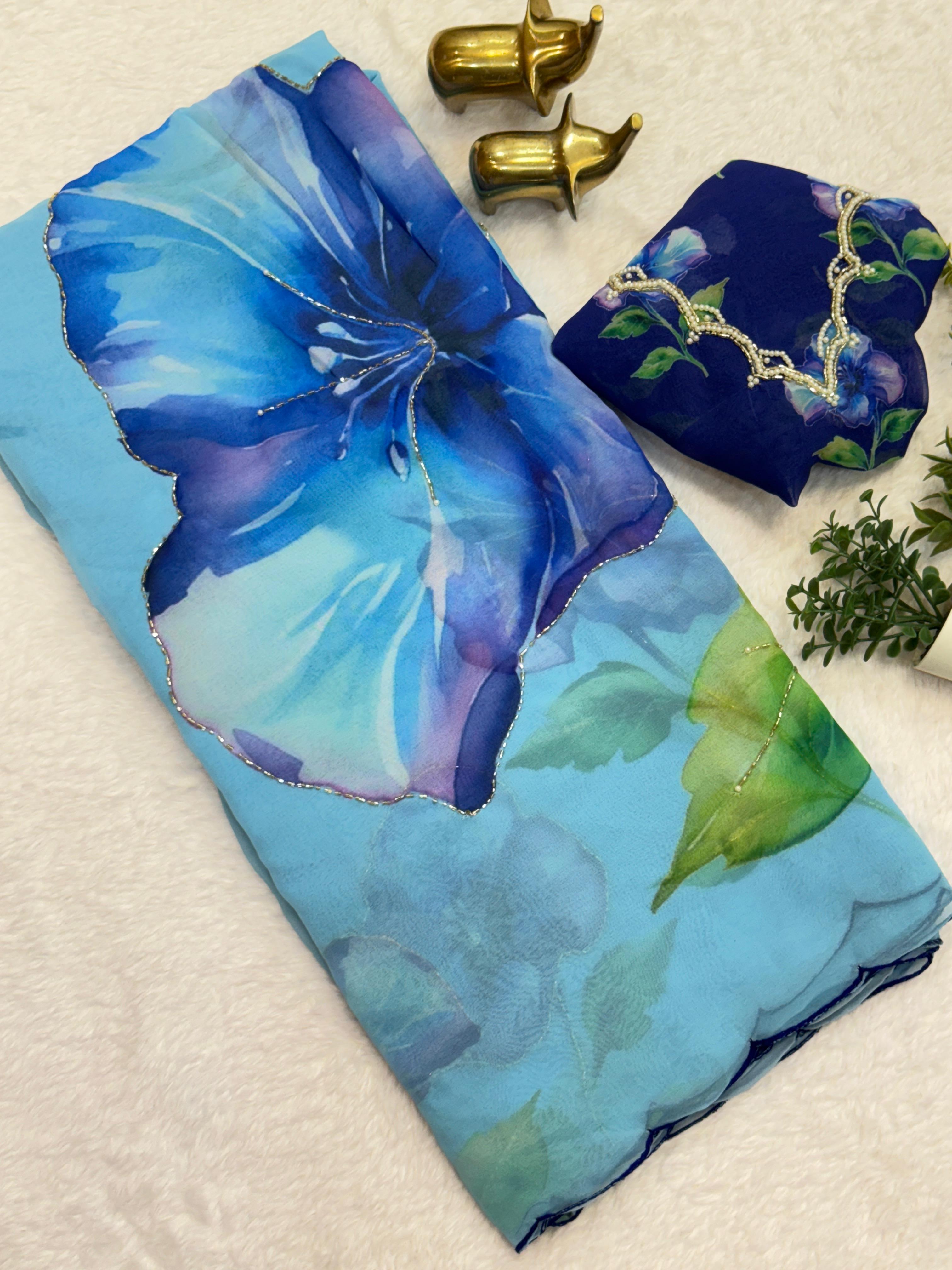 Soft Chiffon Digital Print Saree