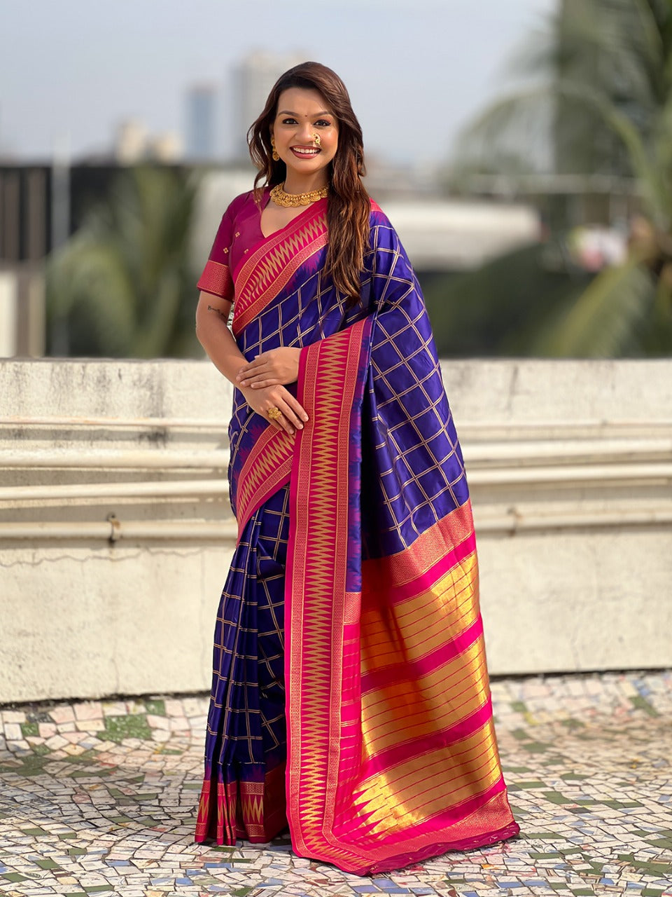Silk Saree With Gold Zari Traditional Pallu Saree