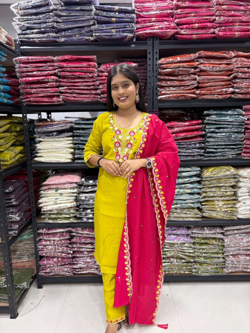 HAND WORK KURTI WITH DUPATTA