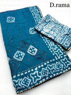 batik print seqance star saree