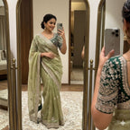 Sabyasachi Inspired Premium Moss Chiffon Saree