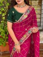 Sakhi Design Pure Chiffon Royalty Saree