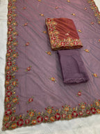 Party Wear Soft Twill Net Saree