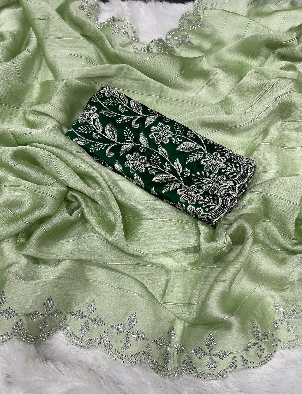 CHIFFON SEQUENCE BORDER SAREE