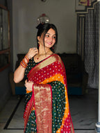 Kanjivaram Bandhani Dani Saree
