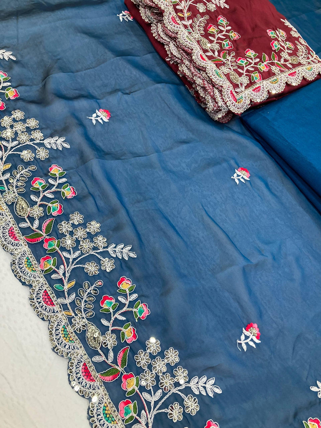 Maharani Black Rangoli Silk saree