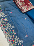 Maharani Black Rangoli Silk saree